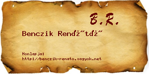 Benczik Renátó névjegykártya